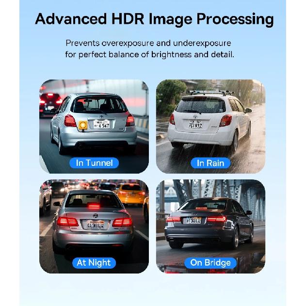 Baseus 4K Dash Cam VD1 Pro Front and Rear UHD Car Camera for SONY Sensor Supercapatior Night Vision WiFi6 DVR Video Recorder
