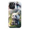 Suitable for Apple 15pro Airbag Stand, Phone Case Telescopic Stand, Glass Cartoon Painted Protective Case