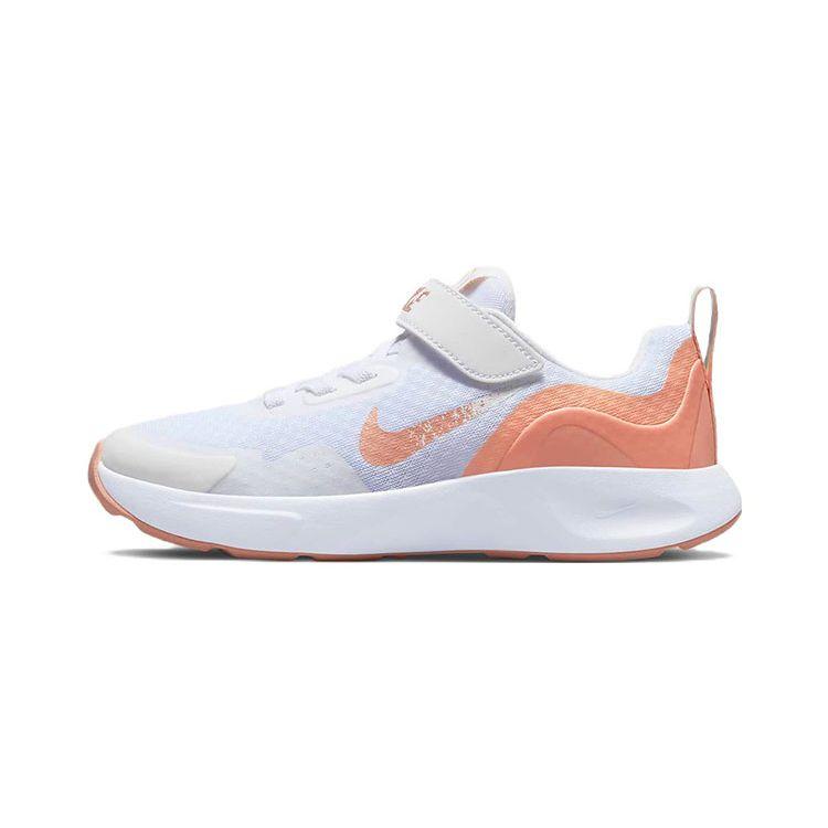 Nike Wearallday SE Slip Resistant Shock Absorbing Durable Low Top Kids Running Shoes Kids Running Shoes White Orange DO9378-100