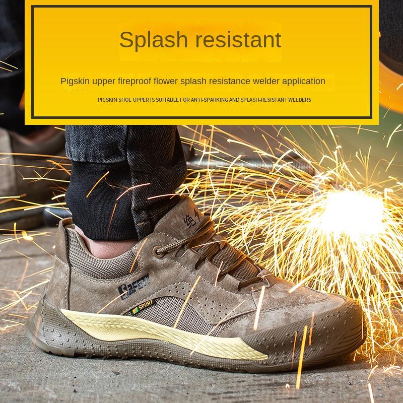 Labor Insurance Shoes Men's Lightweight Anti-smashing Anti-piercing Comfortable Gas Non-slip Protective Insulating Work Shoes
