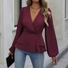 2025 Women's French Lace Slim Fit Waist-Cinched Long Sleeve Shirt