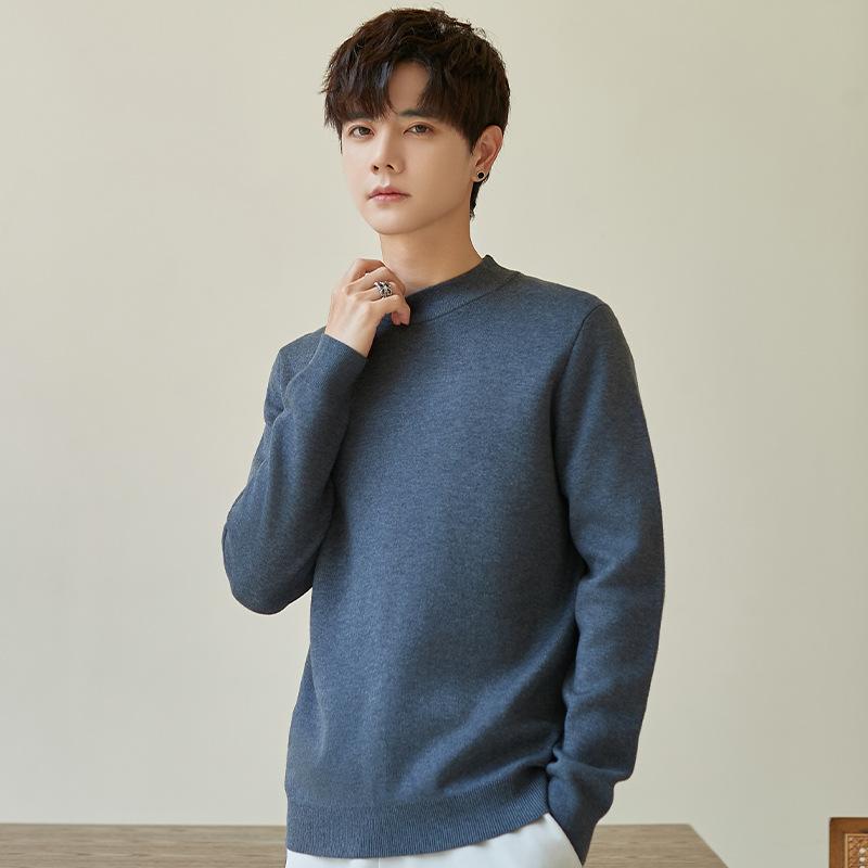 Gestrickter Pullover Herbst und Winter Verdickter Pullover Pullover Rundhals-Oberteil Vielseitige High-End Herrenbekleidung