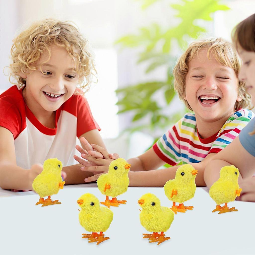 12 Pcs Wind Up Chick Toys Wind-Up Jumping Cute Small Chicks Plush Chicken Walking Toy Plush Chicks For Kids Goodie Bags Party Favors
