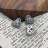 5pcs Super Sparkling Heart Shaped Copper Zircon Buttons Fashion Women's Cardigan Sweater Shirt