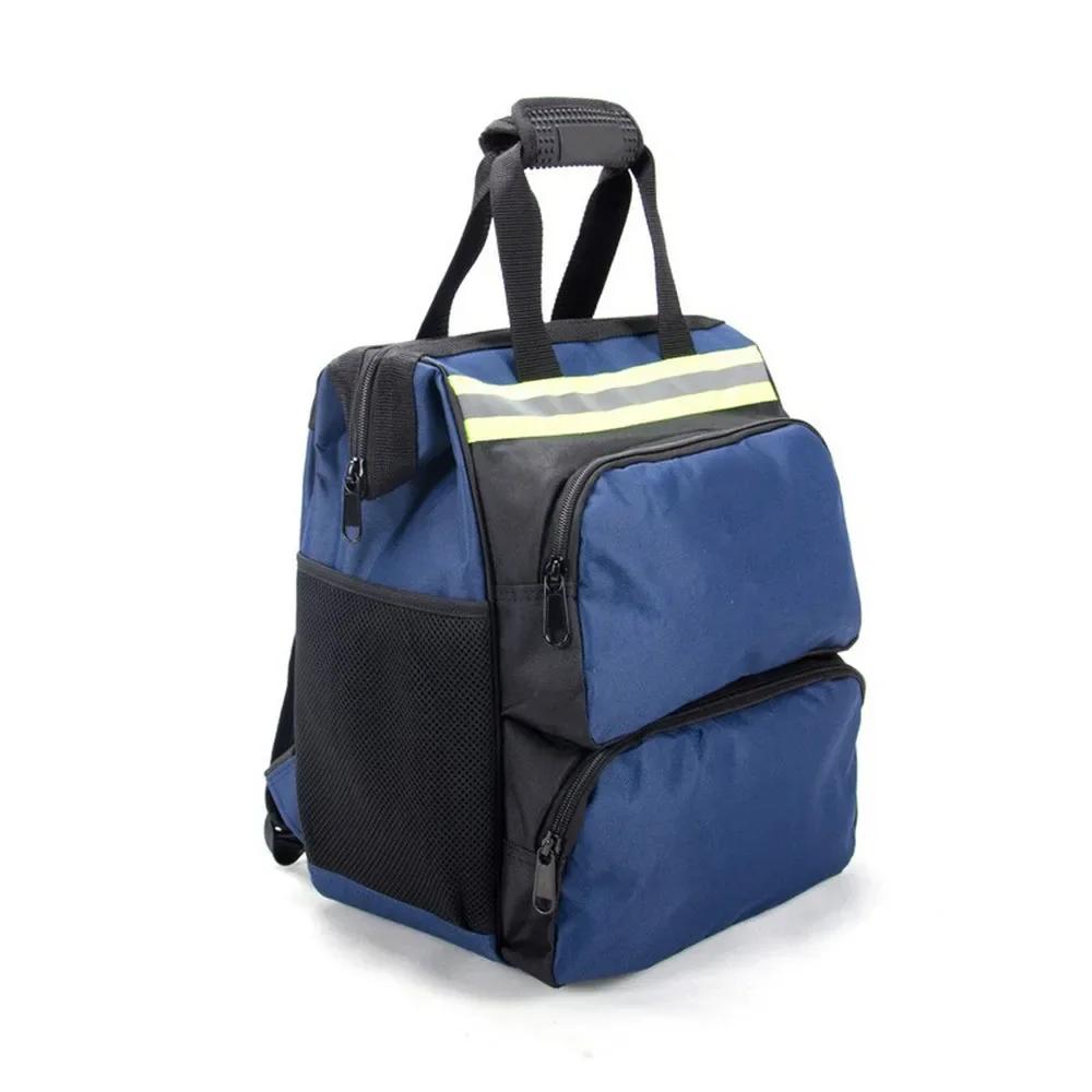 

Многофункциональный плечевой рюкзак для инструментов из ткани Оксфорд, органайзер для инструментов, водонепроницаемая сумка для хранения, комплект рюкзака для ремонта бытовой техники синий