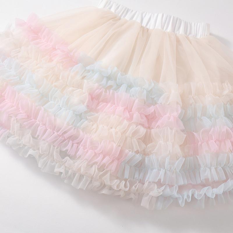 Mädchen Mesh TUTU Rock 2025 Sommer neu Kinder süße Prinzessin flauschiger Kuchenrock