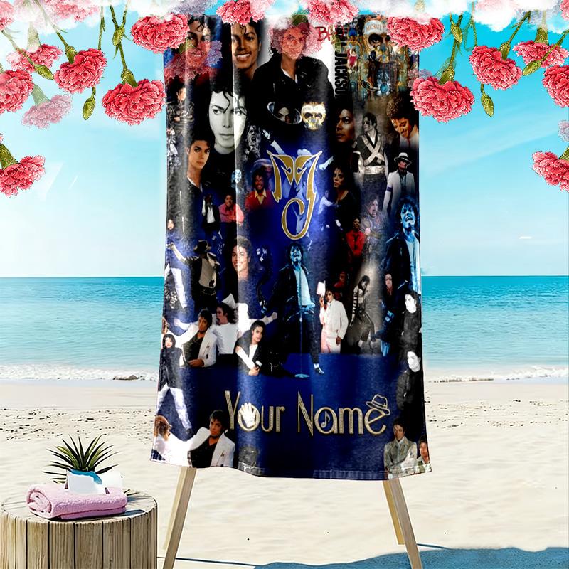 Name Custom King Jackson Print Beach Towel, Large Soft Quick Dry Towel for Beach Camping Swimming