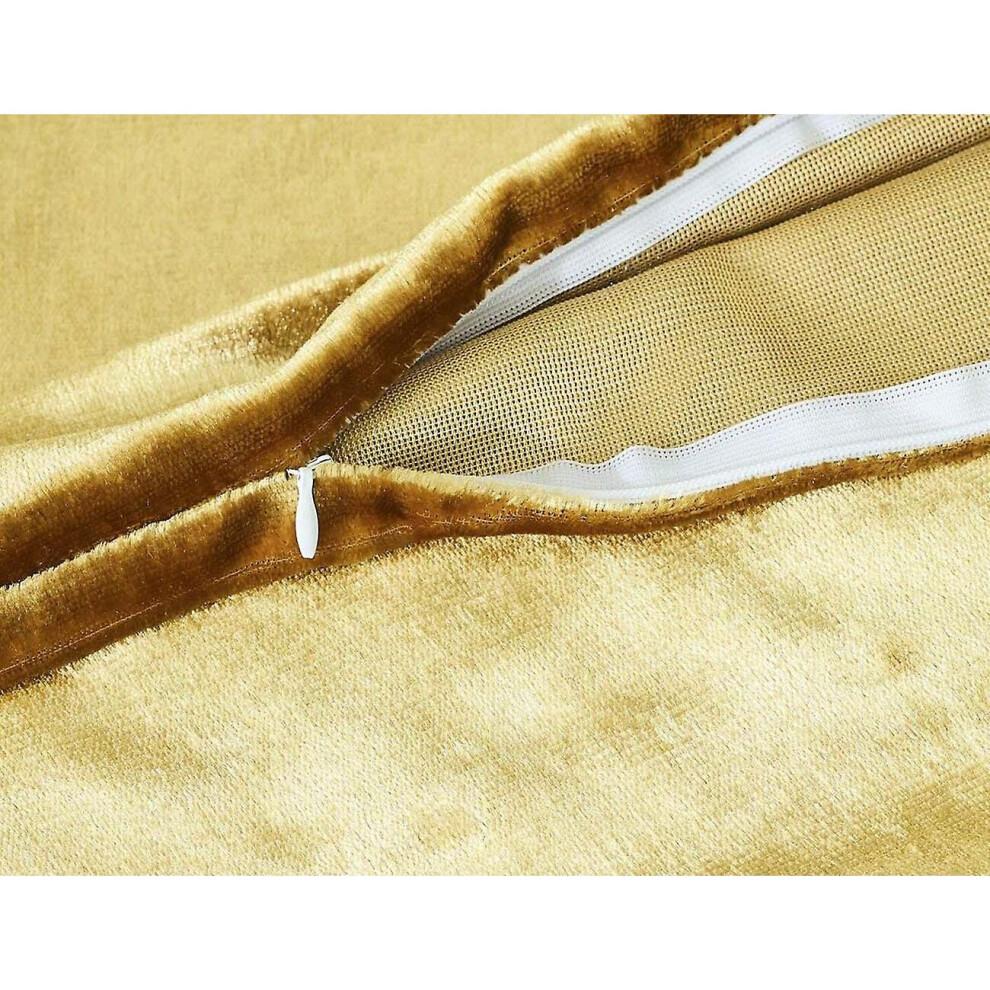Sunrain Velvet Decorative Throw Pillow Covers Compatible With Sofa Bed 2 Pack Soft Cushion Cover (gold, Set Of