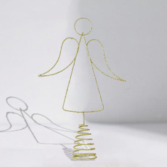 Angel Christmas Tree Topper LED Warm Light Energy-Saving Wrought Iron Angel