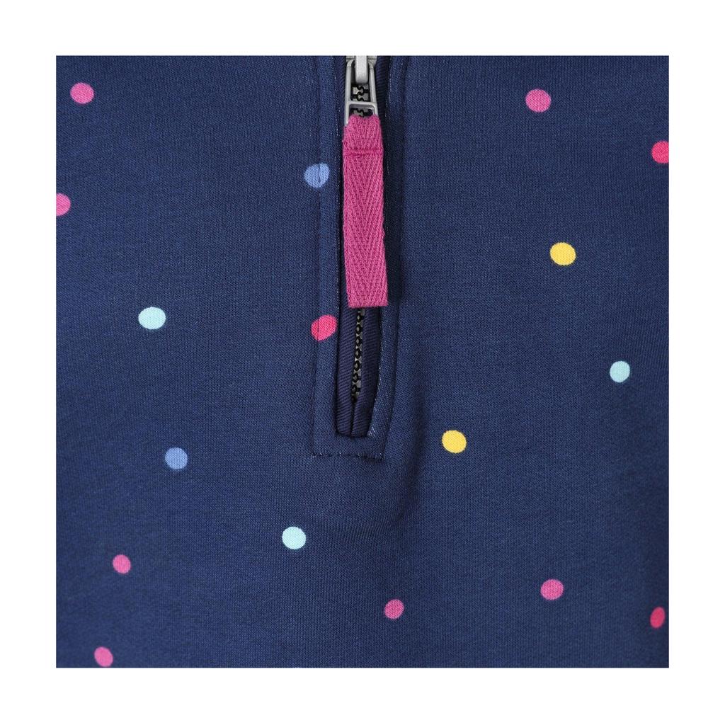 Lazy Jacks Girls Polka Dot Quarter Zip Sweatshirt
