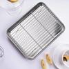 Stainless Steel Baking Pan with Rack Removable Draining Oil Pan Steaming Cooling Racks  Household