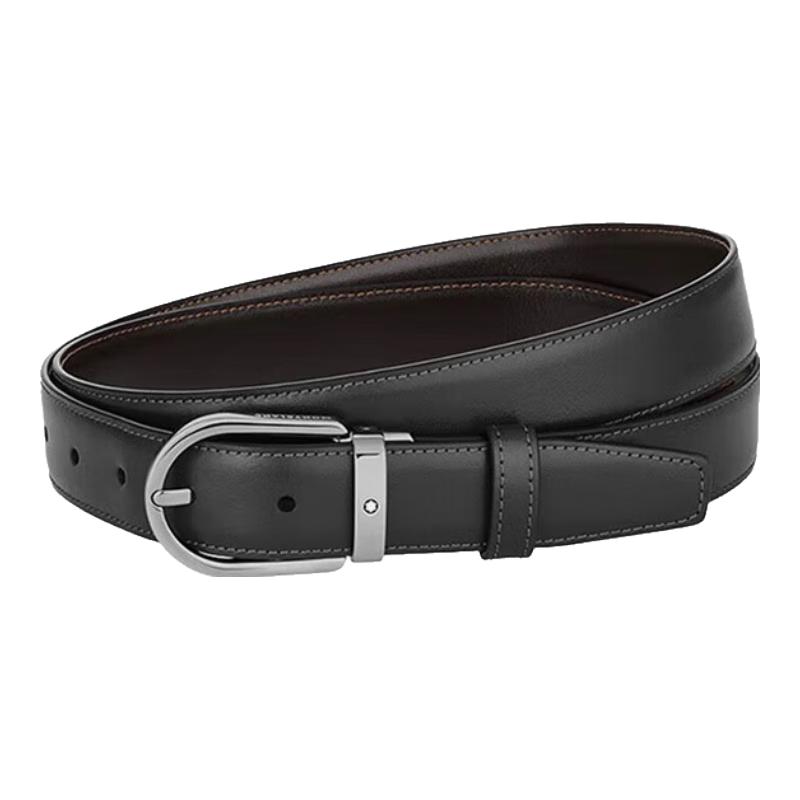 

Montblanc Horseshoe Rhodium-Plated Leather Pin Buckle Belt Regular