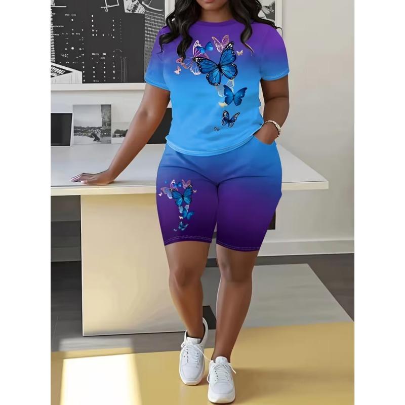 Damen Kurzarm-Shorts-Anzug
