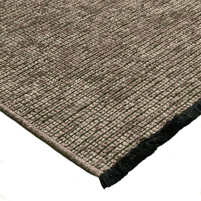 Living Room Rug Flat Weave Cotton Black Light Reflection Grey 160x230