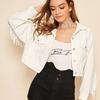 Nuovi Arrivi Primavera Autunno Giacca di Jeans con Frange Cappotto Bianco