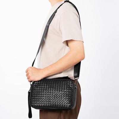 Frühling/Sommer Herren Umhängetasche Kopfschicht Rindsleder gewebt Mode Herrentasche lässige Schultertasche