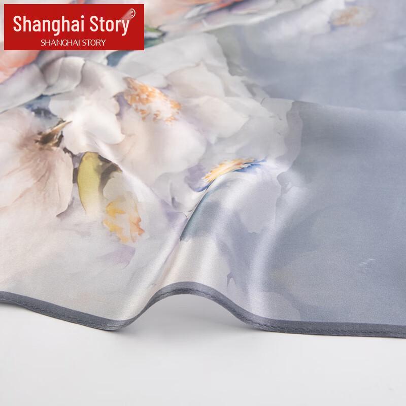 Shanghai Story 100% Mulberry Silk Small Square Scarf Gift Box