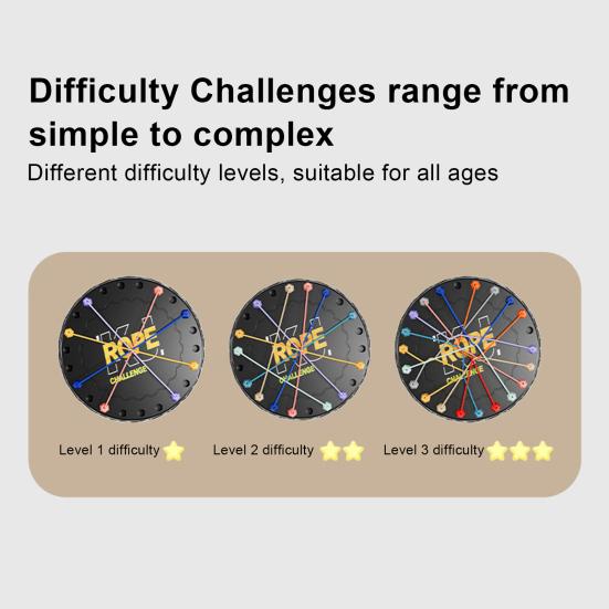 1/2/3 sady Dětská hra na rozmotávání lana Kroucená lana Uzly Výzva Stolní hra Logické myšlení Interaktivní výukové Hračka na rozmotávání elastického lana