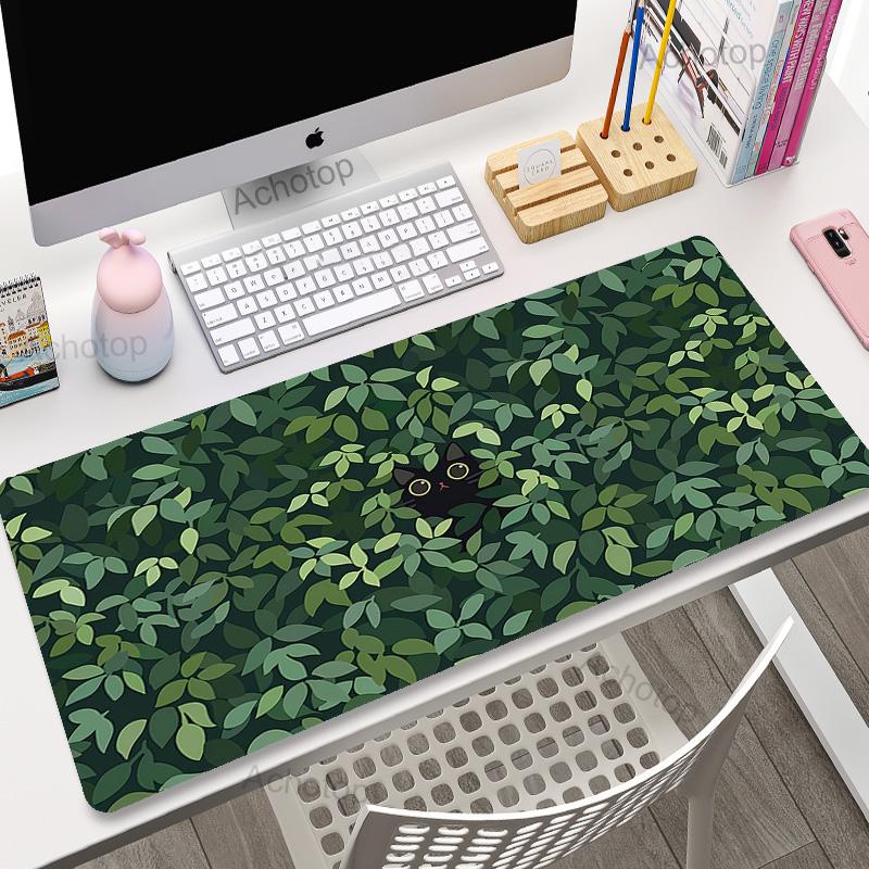 Kawaii frogs Desk Mat Large Gaming Mousepad XXL Cute Mouse Pad Anime Aesthetic Cozi Lofi Plant Green Extended Deskmat x