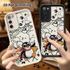 Phone Case: 2D Flat, Suitable for Samsung Galaxy A34 A35 M05 M06 S20 S22 S21 FE Plus 5G Protective Case, Surfing Little Penguin, Perfect Holiday Gift 