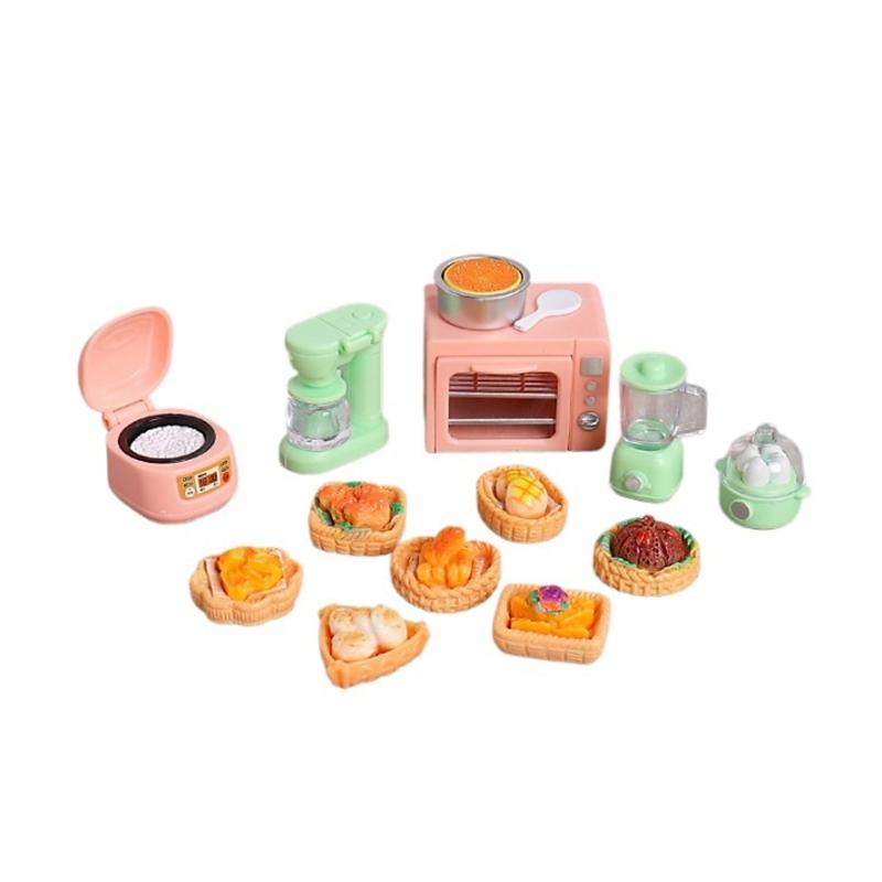 Realistic Miniature Oven Electric Cooker Kitchen Scene Set For Doll House Role Play Educational Toy Children Play Food 1