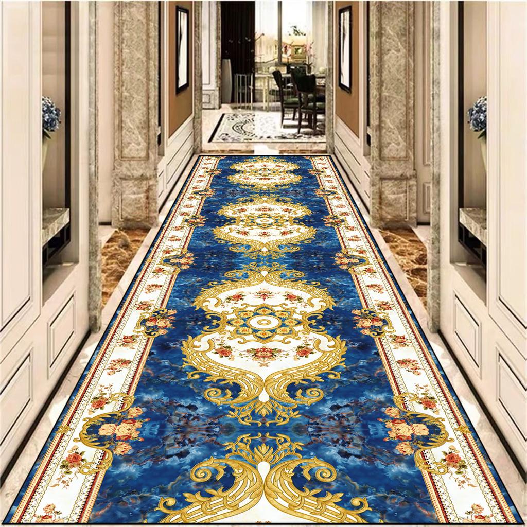Europäische Dekoration Langer Flurteppich Wunderschöne Flurteppiche Rutschfeste Treppenmatte Heimläufer Gangbodenmatte Anpassbar