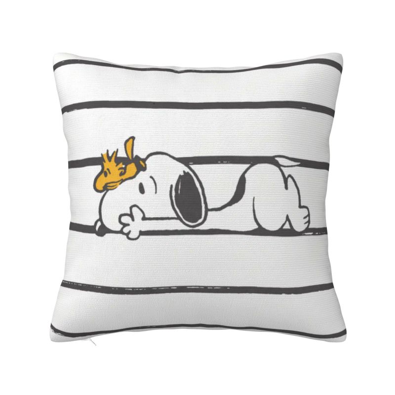 Custom Disney Snoopy Woodstock Cartoon Beagle Pillow Home Decorative Nordic Cushion Decoration Salon Square Pillowcase