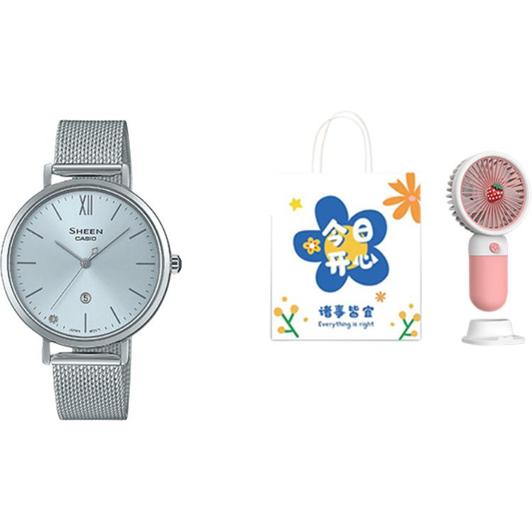 Casio SHEEN Quartz Movement Stainless Steel Strap Watch Women's Watch Blue Dial SHE-4539