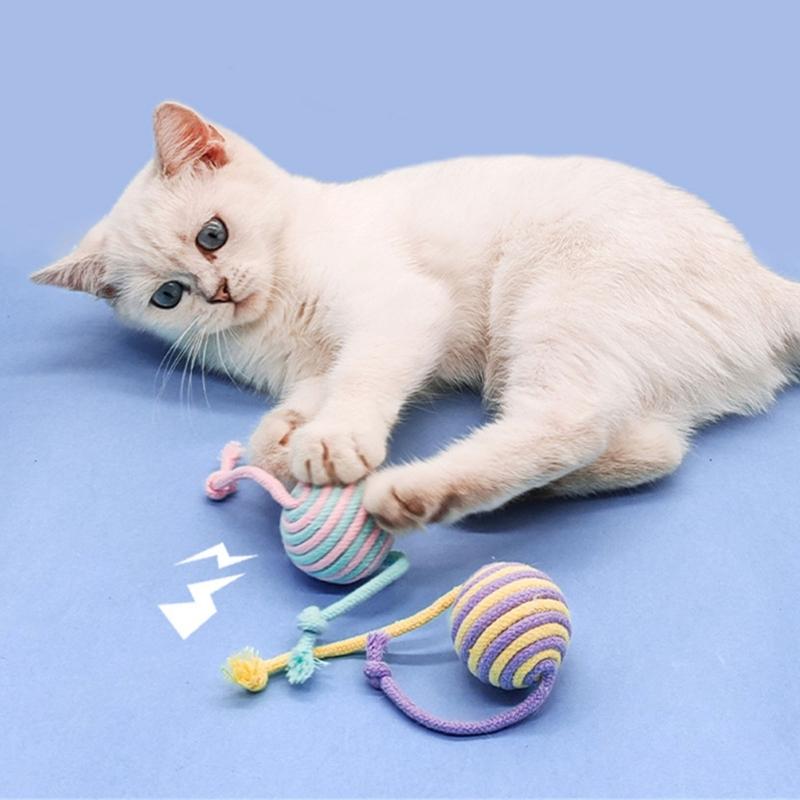 Sisal Balls for Cats Teasing Indoor Exercising Enrichment Cats Chew Toy Hunting Teething Cats Teasing Supply 6PCS