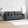 3 Seater Sofa Dark Grey 180 Cm Fabric