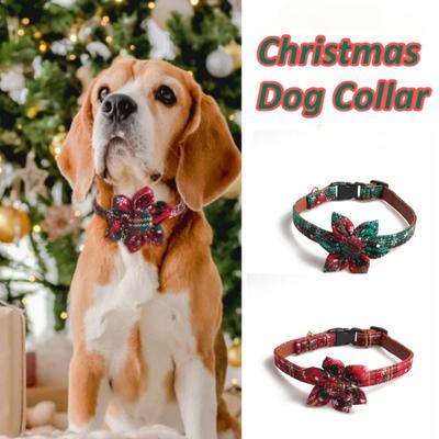 Christmas Dog Collar Removable Flower Pet Collars for Small To Large Dog/Cat PU Sunflower Pet Collar Xmas Gift for Cat/dog