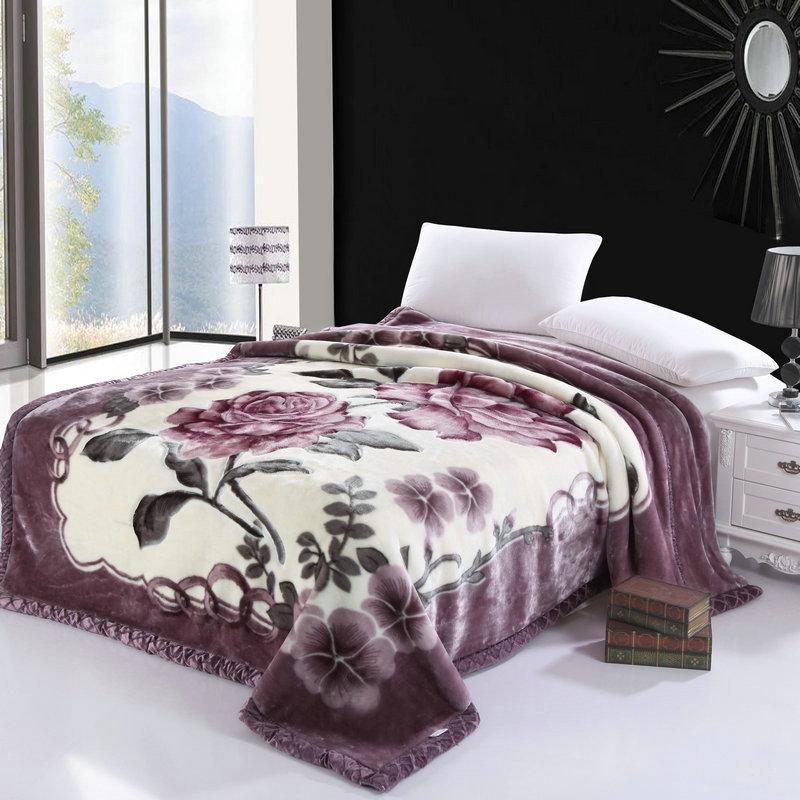 Double-Layer Thickened Raschel Blanket - Winter Warm Quilt & Mattress Cover for Weddings, Air Conditioning, and More.