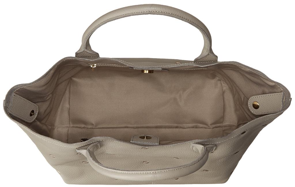 Cowhide Dot Embroidery Tote Bag LGRY [Perke] 08-00-07470 Women's