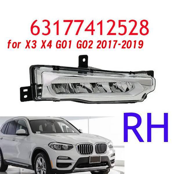 Compatible Right Front LED Daytime Running/Fog Light for 17-19 BMW X3/X4 (Part No. 63177412528)