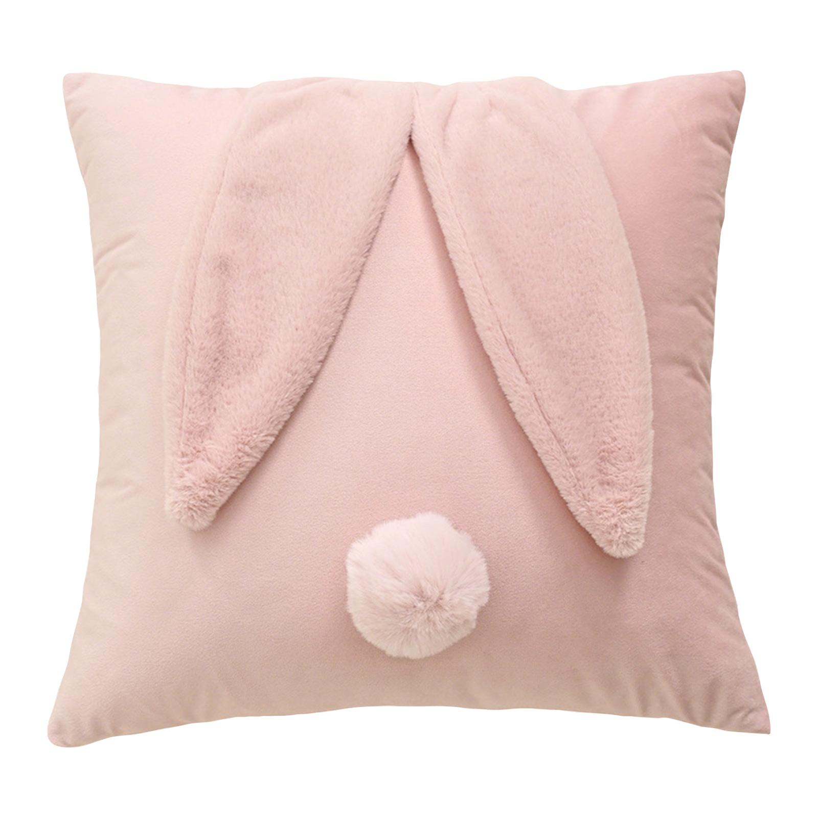 Easter 3D Bunny Pillowcase, 18x18 Inches, Bunny-decorated Pillowcase, Suitable For Easter Bedrooms, Sofas, Holidays And Home Décor. One Size розовый