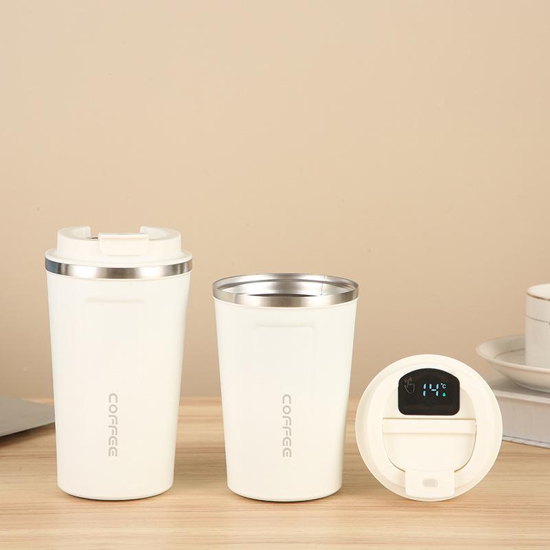Tazza da Caffè Termica in Acciaio Inossidabile con Display Intelligente - Portatile per Esterni e Pronta per Essere Regalata