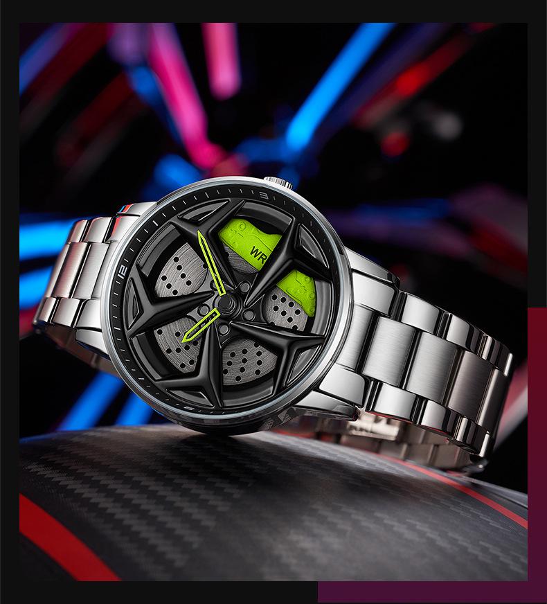 Sanda Men's Waterproof Alloy Quartz Watch with Creative Rotating Dial