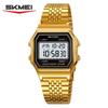 SKMEI 2465 Electronic Mens Wristwatches LED Display Sport Stainless Steel Waterproof Luxury Digital Watch for Men Reloj Hombre