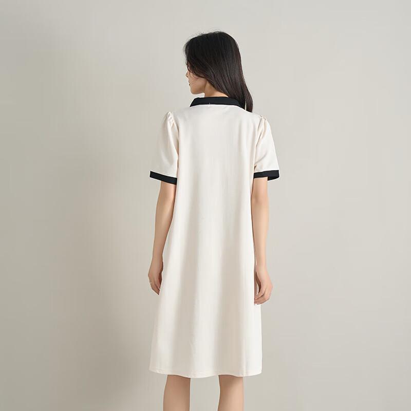 October Mommy Women's Summer Color-Block Polo Maternity Dress