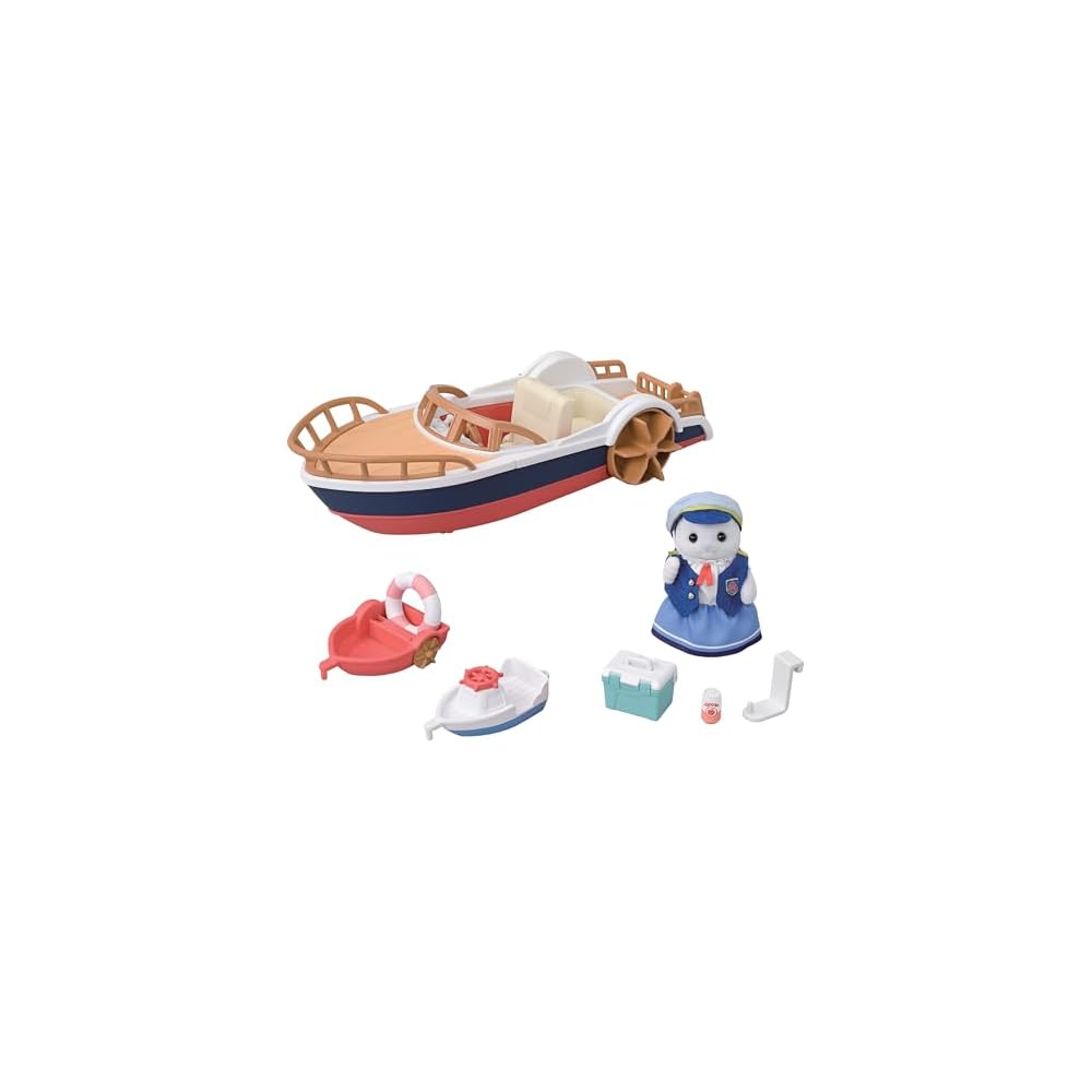 

Sylvanian Families Captain Seal s Exciting Boat Set V-08 Toy for Dollhouse Ages 3 and Up