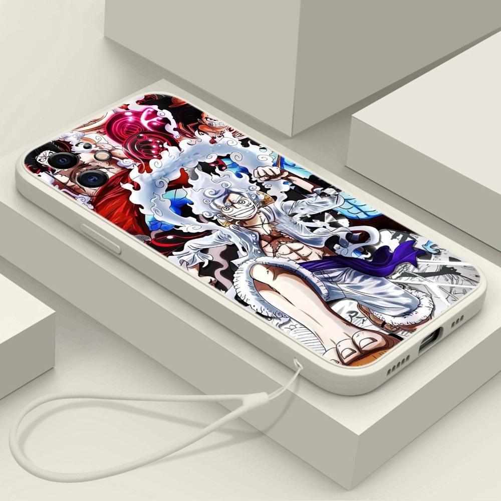 

Samsung Galaxy A14 A24 A54 A34 S20 S23 FE для iPhone 11 12 13 14 15 Pro Max Xs Мягкий чехол для телефона с прямым краем и ремешком A52 ONE PIECE Gear 5 Samsung S24 5G