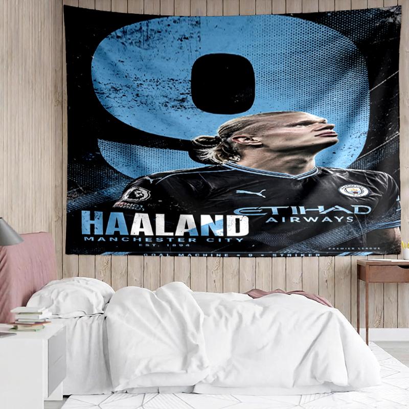 Manchester City Print Tapestry, Backdrop, Easy Setup, Ideal for Bedroom, Office & Living Room, with Aesthetic Wall Hanging Decor.