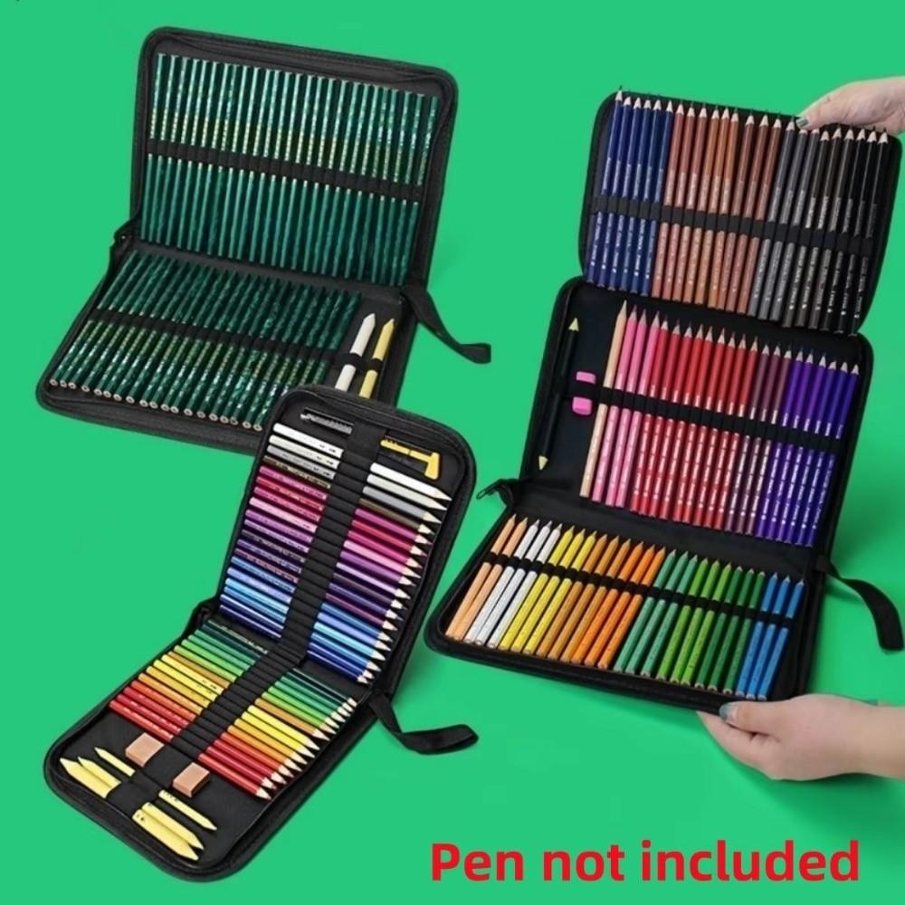 Professional Colored Pencils Storage Bag 36/48/72/120 Holes Pen Curtain  Office Supplies