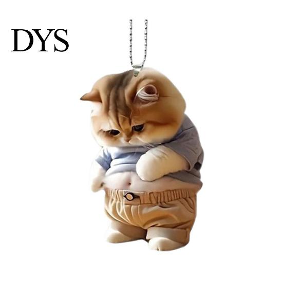 Fat Belly Cat Decor Automobile Pendant Car Ornament Lightweight Colorful Decoration Acrylic Hanging Mirror Windows Bags Striking