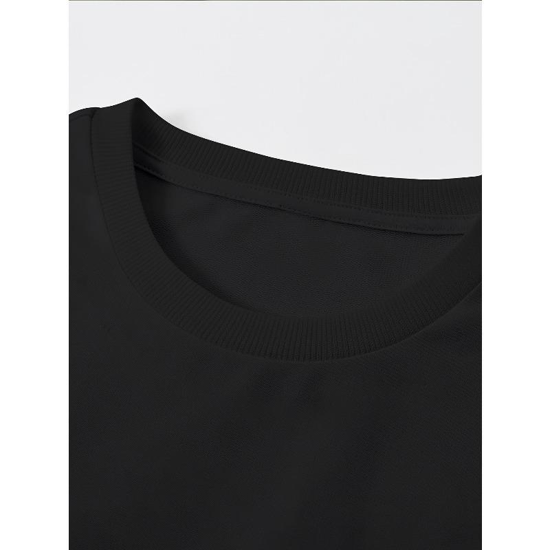 Europäische Größen Herren Gothic Street Style T-Shirt - Never Give Up Totenkopf-Print, Lockerer Casual Hip-Hop Schnitt, Atmungsaktiv und Bequem