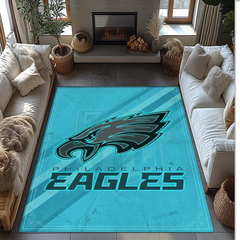 Philadelphia Eagles Kristall Samt Teppich Weich Anti?Rutschfeste Fußmatte Bequemer Wohnzimmer Schlafzimmer Dekor Teppich