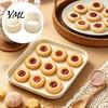 Removable Abs Pastry Stamp 2-in-1 Round Mooncake Mold, Double Ended Press with Scallop And Easy Clean Baking Mold Spiral Embossing for DIY Baking,