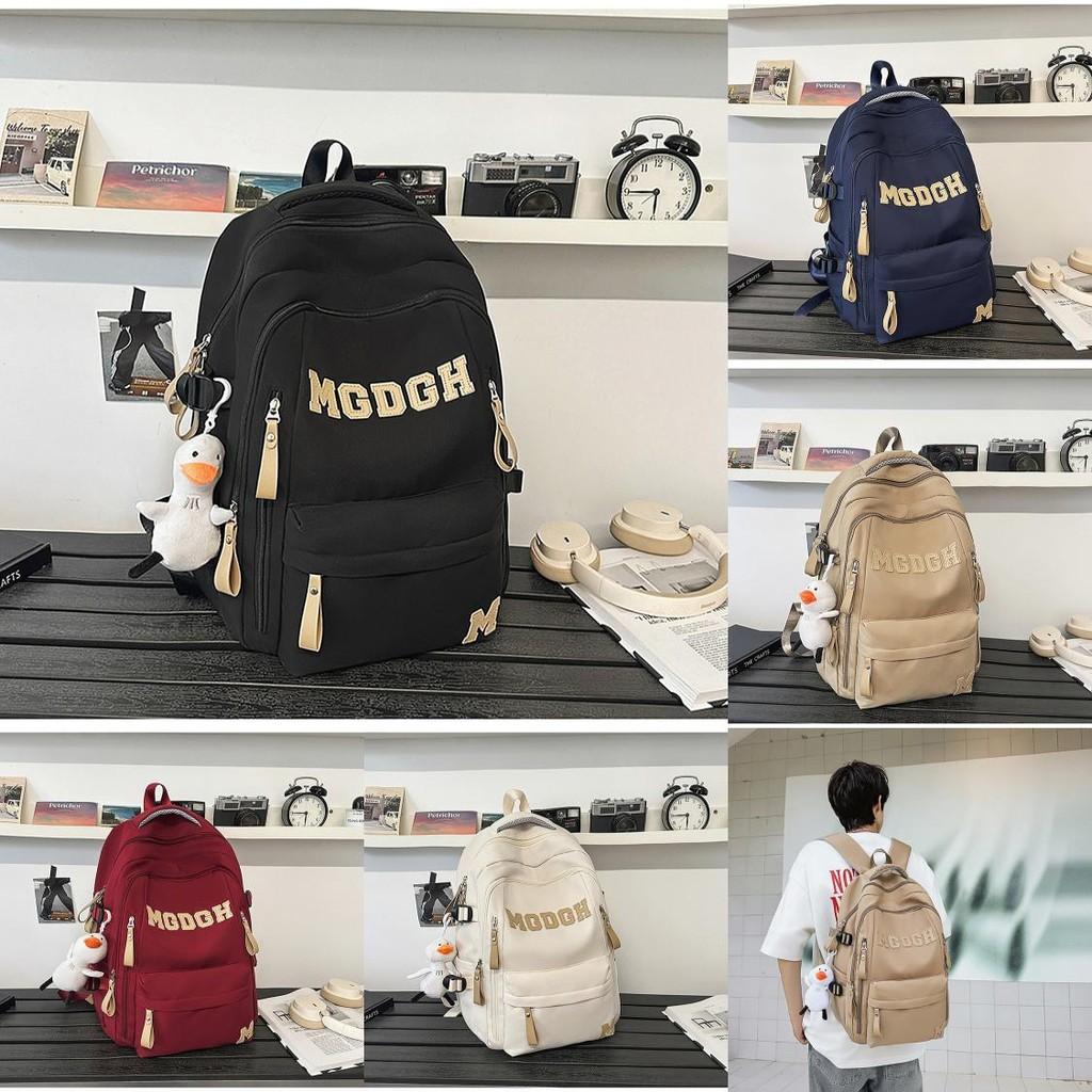 Large Capacity Student Backpack With Letter Embroidery Design For Daily School