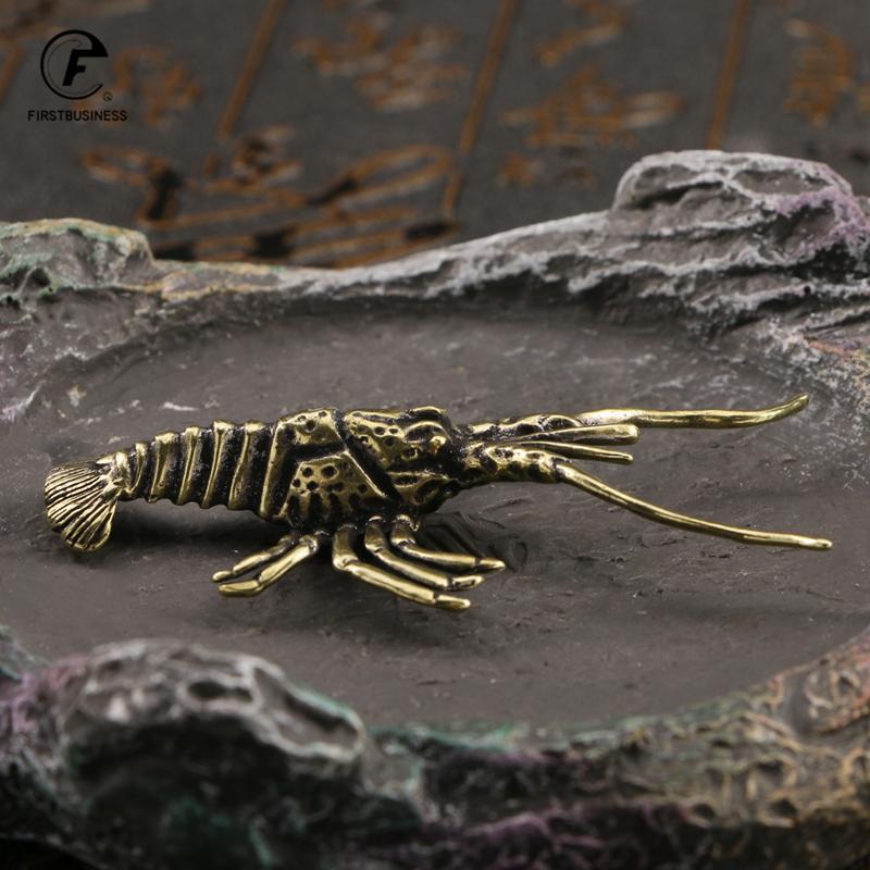 Solid Brass Crayfish Ornament Vintage Animal Pen Holder Desktop Decorations Crafts Collections Lobster Figurines Miniatures Pets