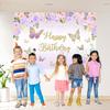 Newborn Baby Shower Backdrop Butterfly Flowers Princess Girl Happy Birthday Party Decor Banner Photography Background